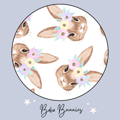 Ruffled Zippered Romper + Zippered Romper (Boho Bunnies)